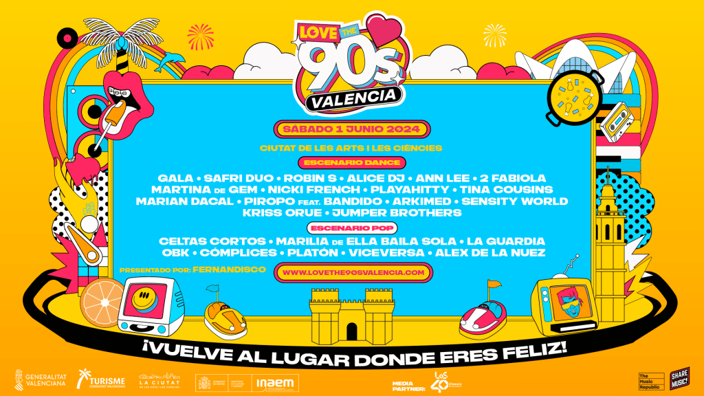 Love The 90’S Valencia Regresa el póximo 1 de junio a La Ciutat de les Arts i les&nbsp;Ciènces