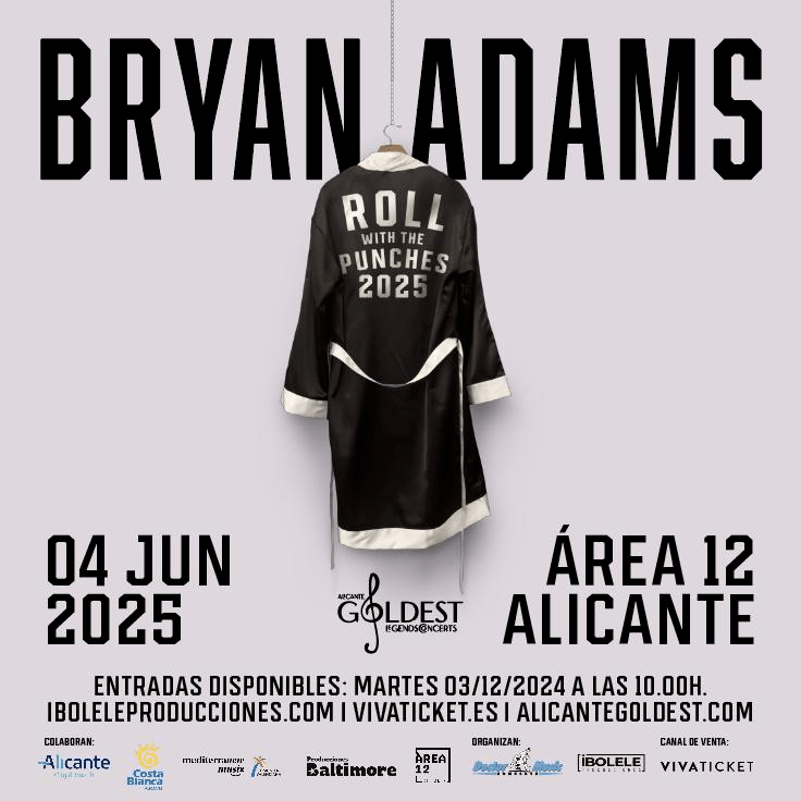 Bryan Adams llevará su tour a Alicante: una noche de rock inolvidable en Área&nbsp;12